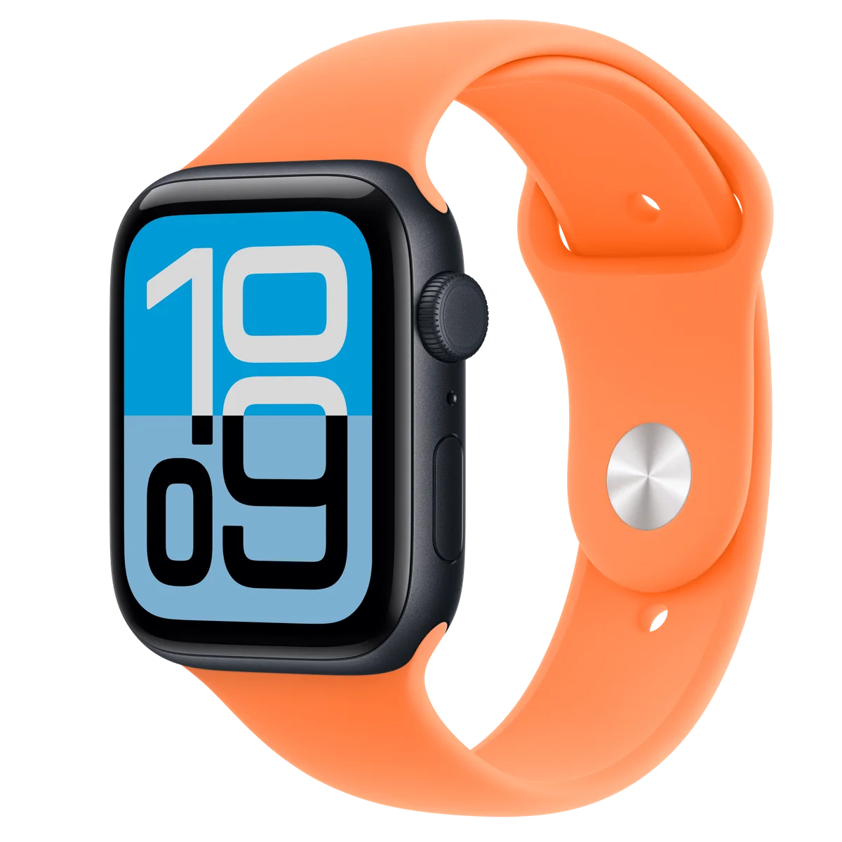 Apple Watch SE 3 44 mm — Middernacht/Mandarijn