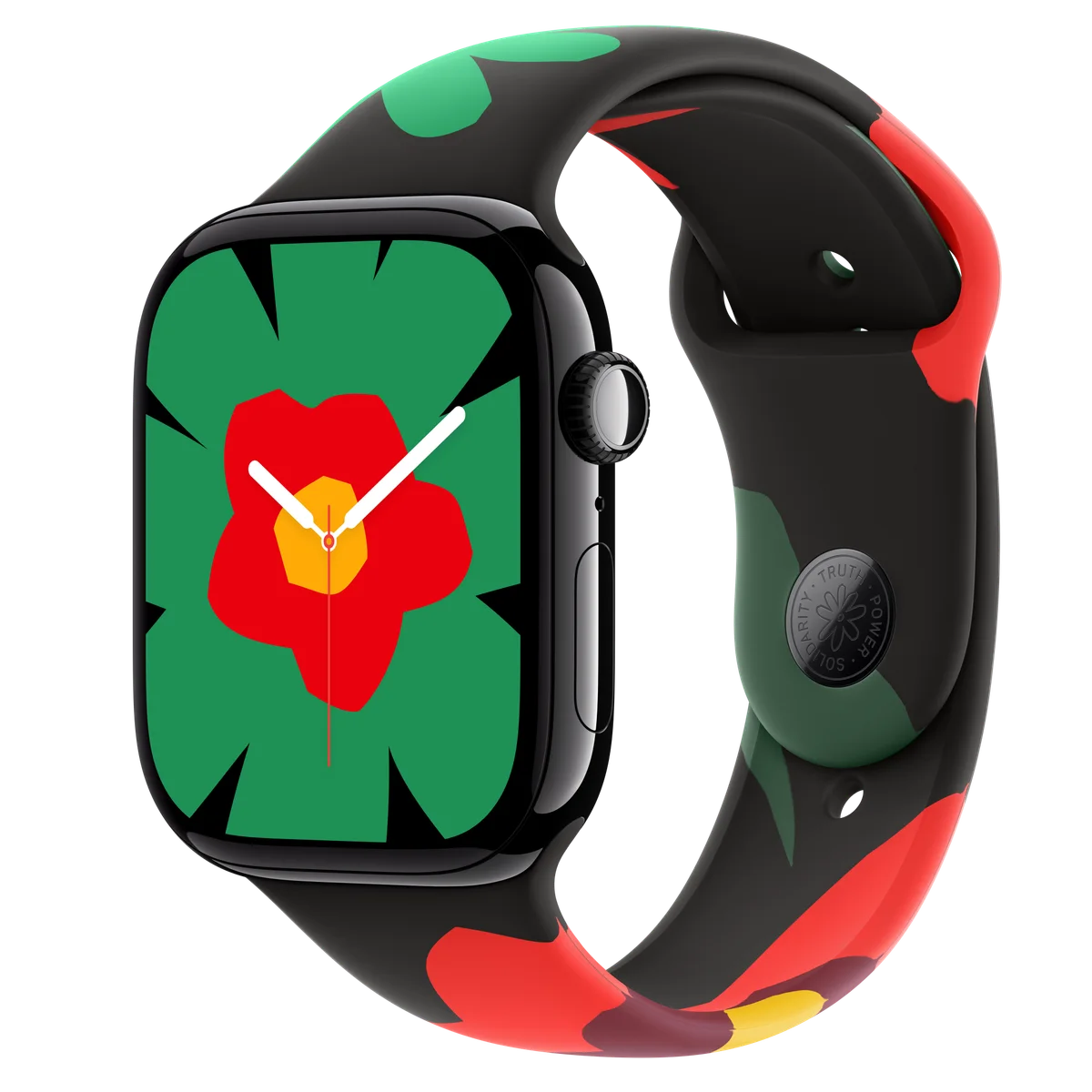 Apple Watch Series 11 46 mm — Gitzwart/Black Unity - Unity Bloom