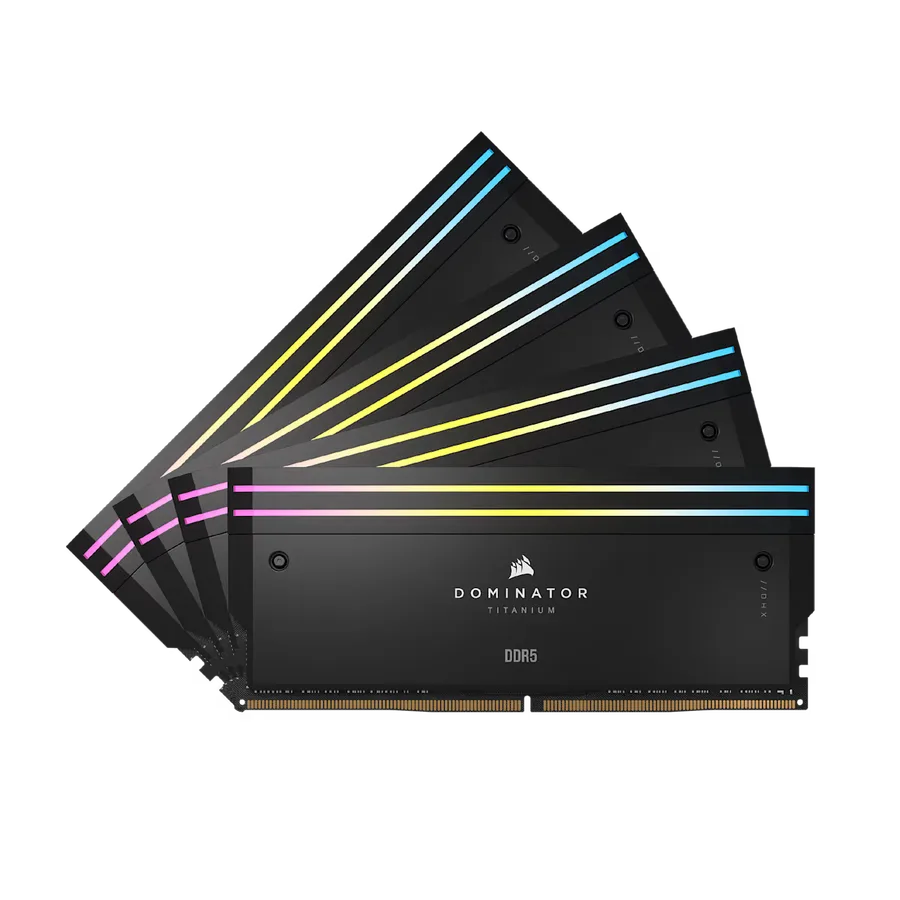 Corsair DOMINATOR TITANIUM 64 GB (4×16 GB) DDR5-6400 CL32 — Zwart