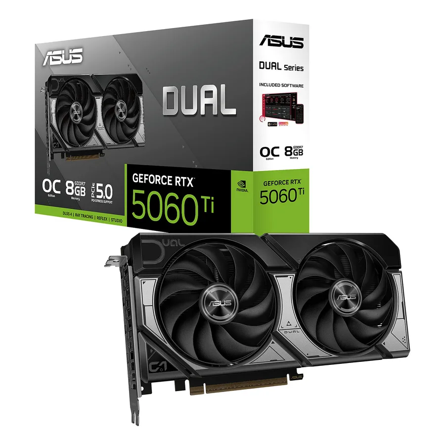 ASUS Dual GeForce RTX 5060 Ti OC Edition 8GB — Fabrieksuitvoering