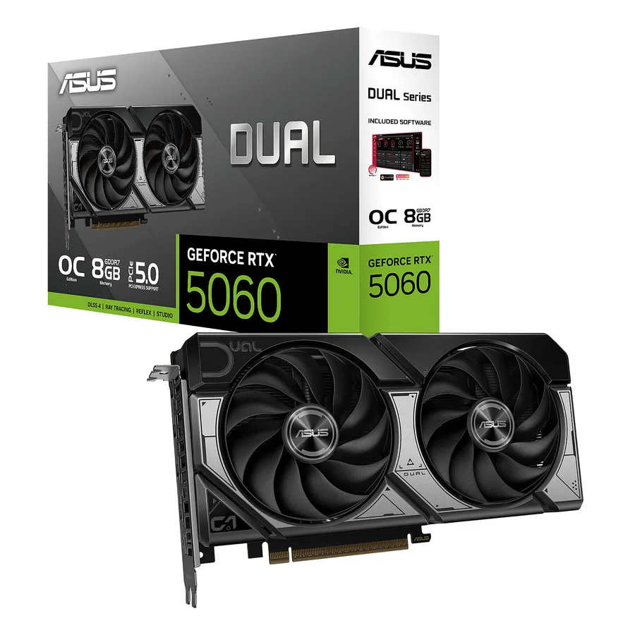 ASUS Dual GeForce RTX 5060 OC Edition 8GB — Fabrieksuitvoering