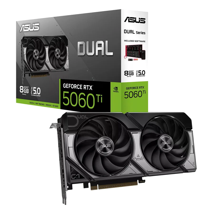 ASUS Dual GeForce RTX 5060 Ti 8GB — Fabrieksuitvoering