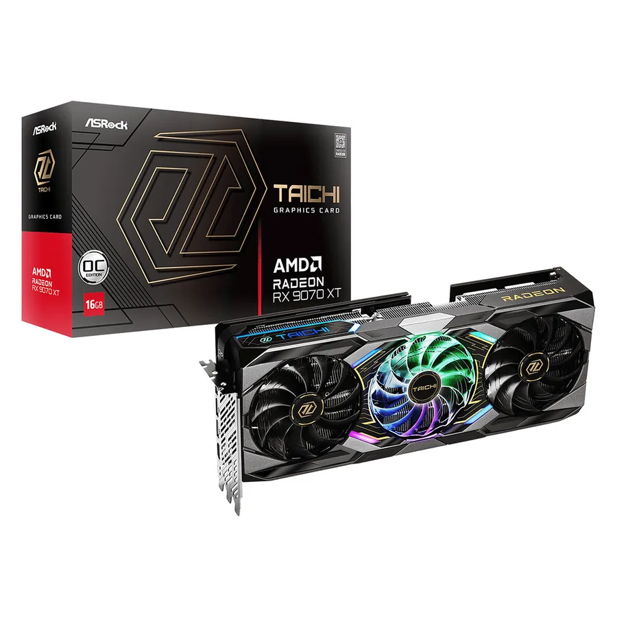 ASRock AMD Radeon RX 9070 XT Taichi 16GB — Fabrieksuitvoering
