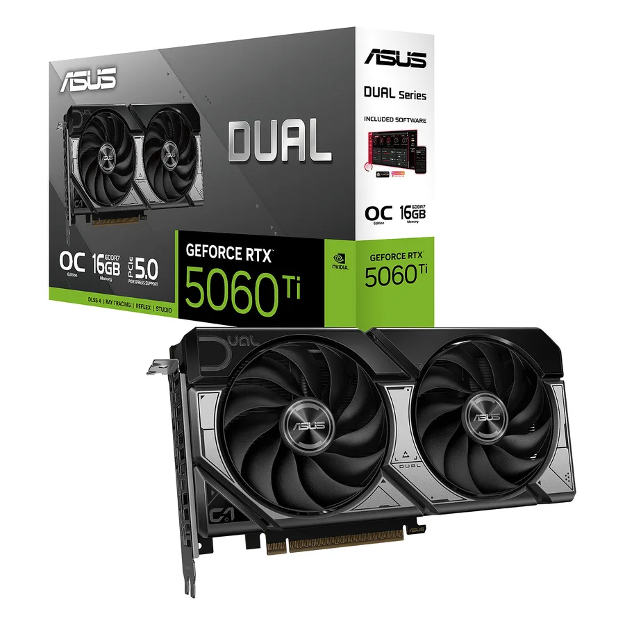 ASUS Dual GeForce RTX 5060 Ti OC Edition 16GB — Fabrieksuitvoering