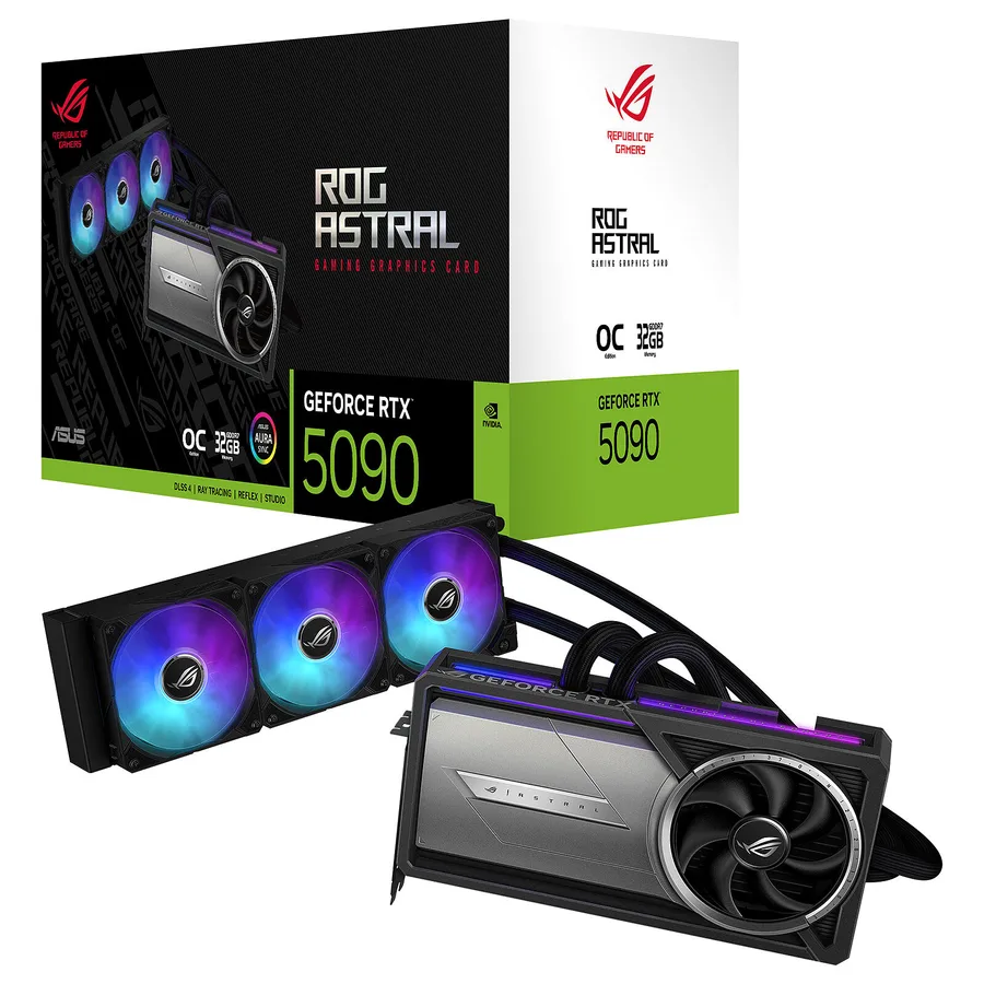 ASUS GeForce ROG Astral LC GeForce RTX 5090 32GB GDDR7 OC Edition — Fabrieksuitvoering