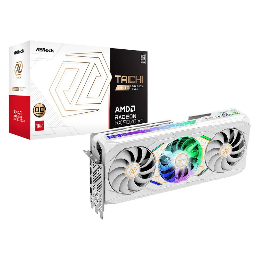 ASRock AMD Radeon RX 9070 XT Taichi White OC 16GB — Wit