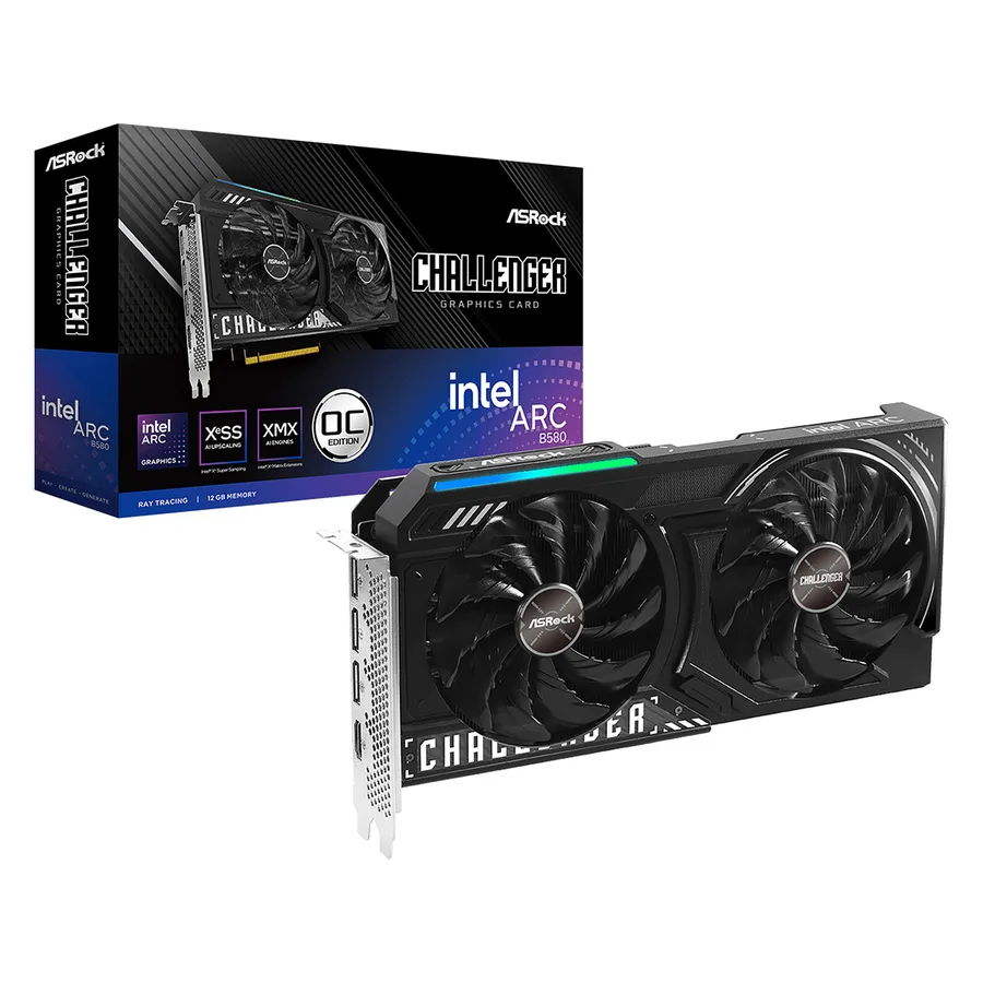 ASRock Intel Arc B580 Challenger 12GB OC — Fabrieksuitvoering